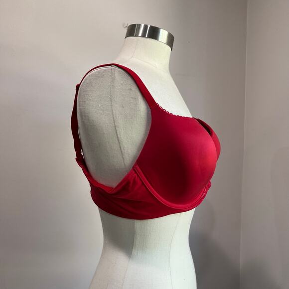 Victoria’s Secret Bra 38D Body by Victoria Lined Demi Red Push Up Lace Underwire - Picture 4 of 8